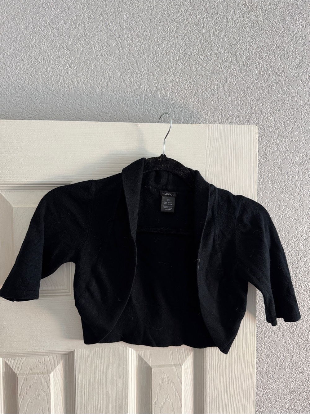 All Saints Black Cropped Knit Shrug